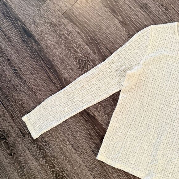 Vince Plaid-Jacquard Long-Sleeve Top - Picture 2 of 9